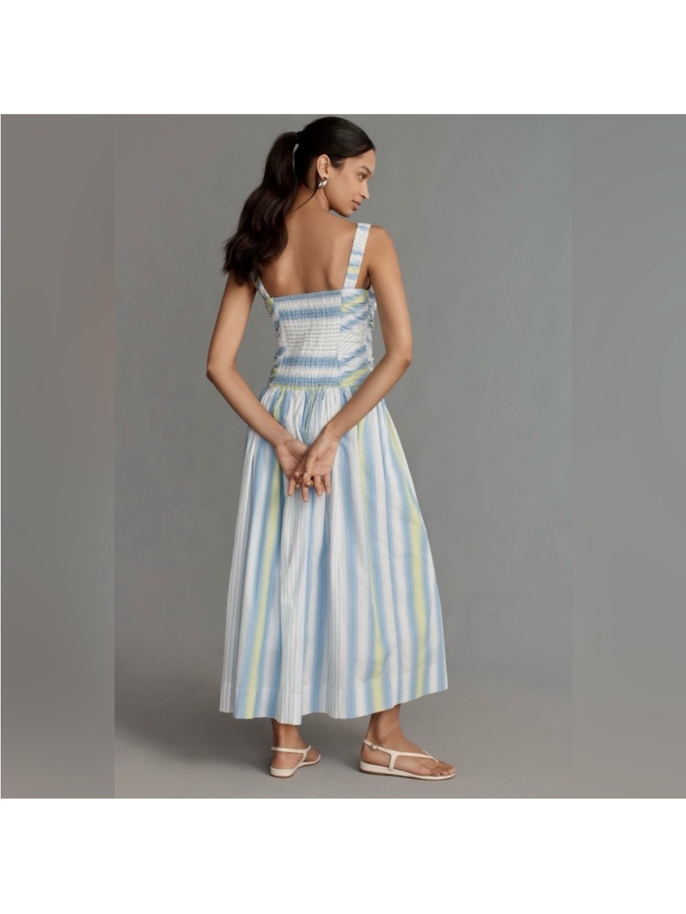 By Anthropologie Square-Neck Drop-Waist Maxi Dress - Picture 3 of 8